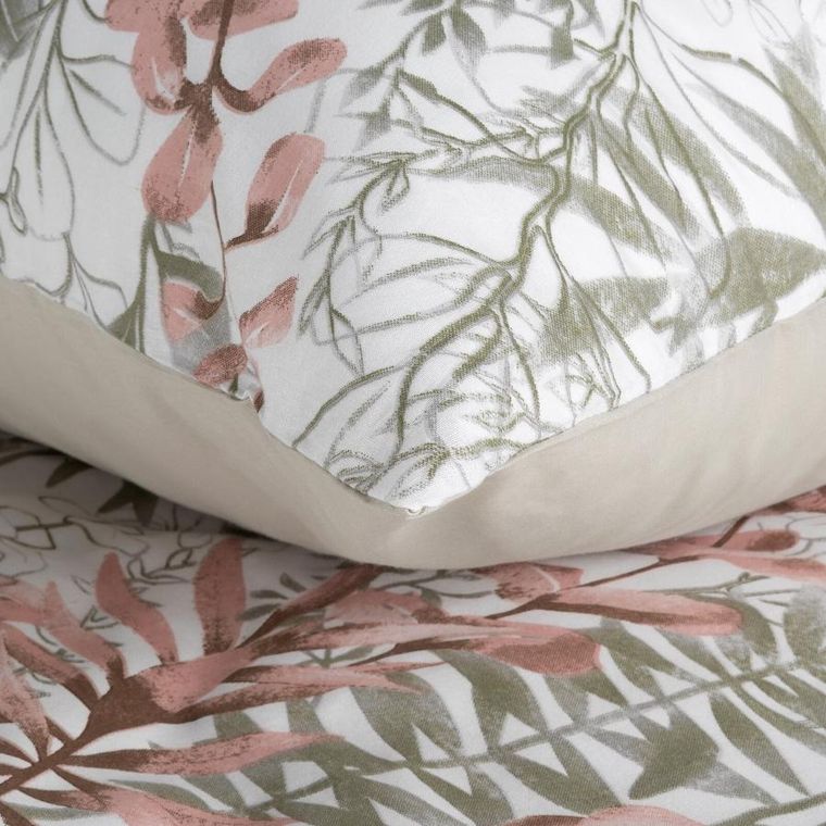 Eurofirany, komplet pościeli bawełnianej, Freesia, 220-200 cm, pudrowy róż