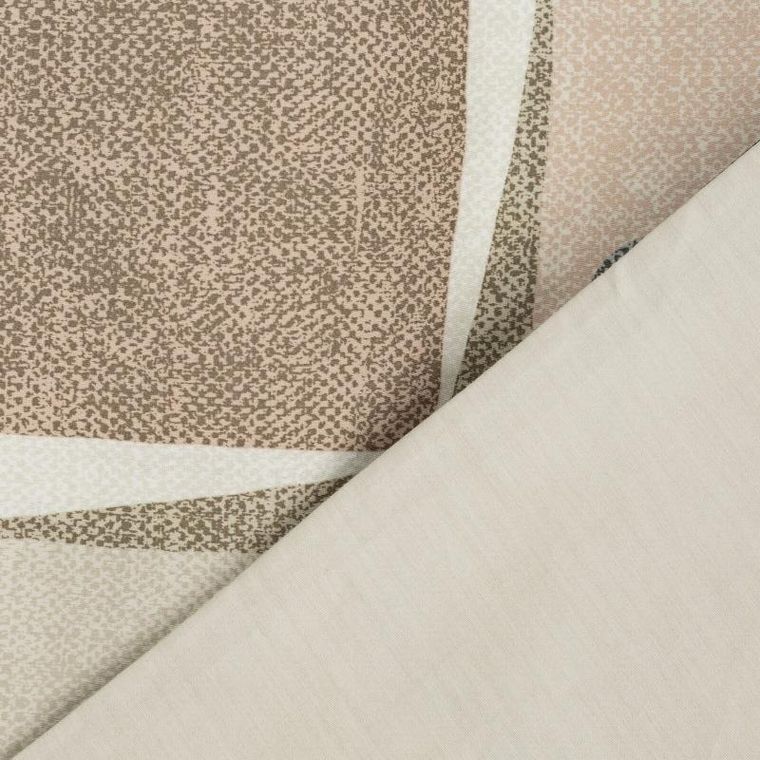 Eurofirany, komplet pościeli satynowej, Spring, 220-200 cm, beżowy