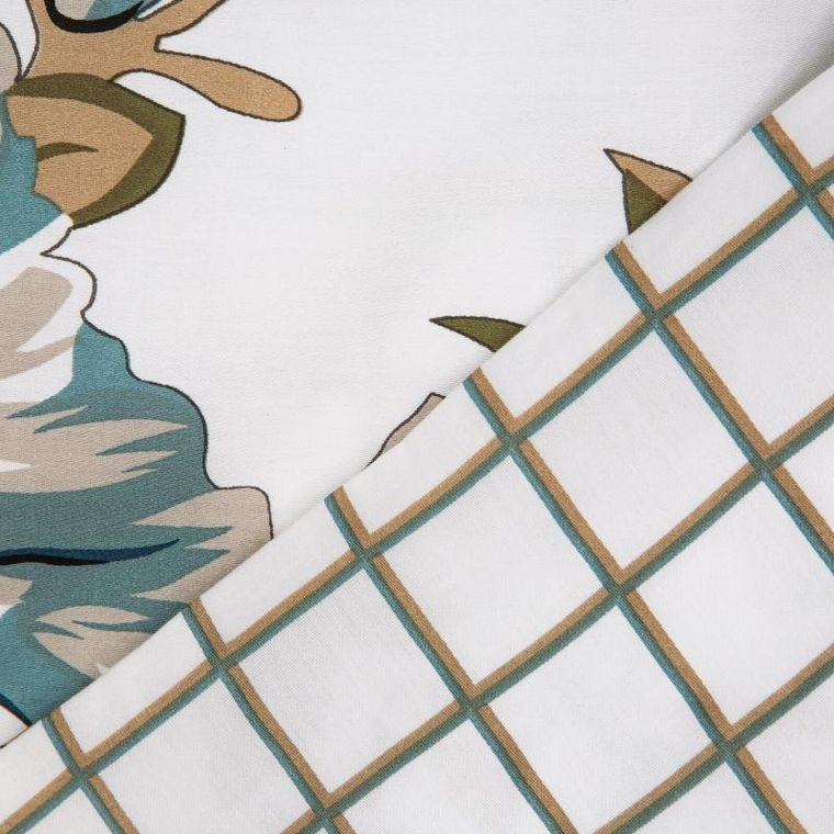 Eurofirany, komplet pościeli satynowej, Spring, 220-200 cm, biały