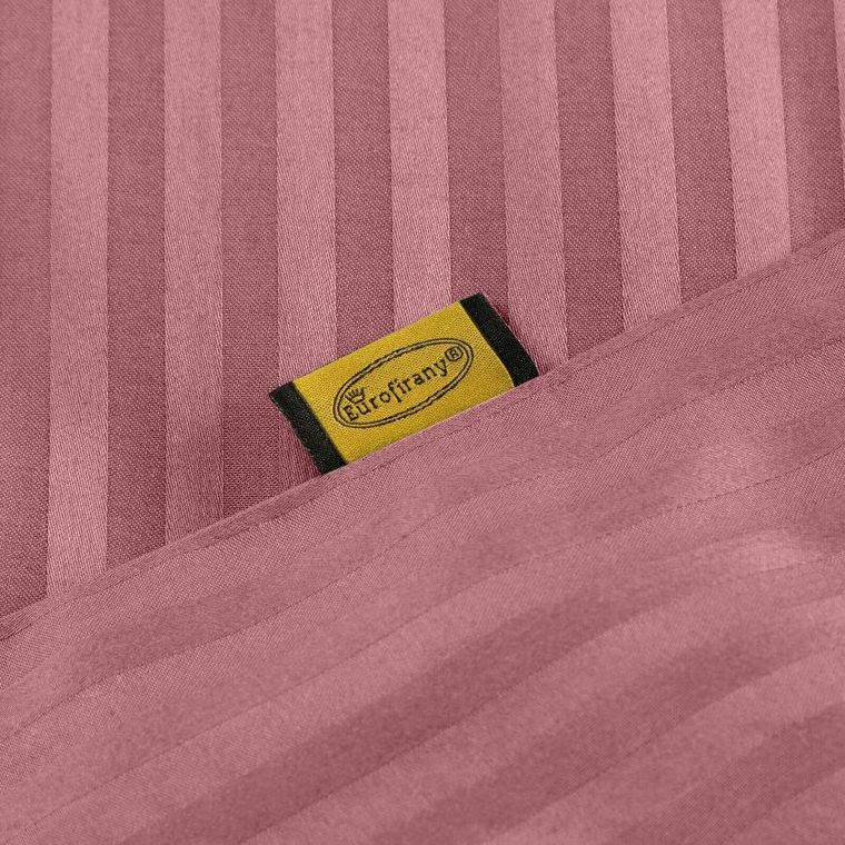 Eurofirany, komplet pościeli satynowej, Vera, 220-200 cm, pudrowy róż