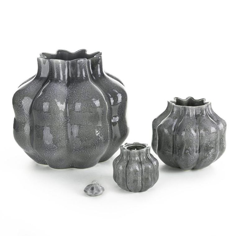 Eurofirany, świecznik dekoracyjny Niko, o 12-14 cm, grafitowy