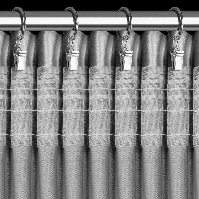 Eurofirany, zasłona gotowa. Cameron, na taśmie, 140-270 cm, srebrny