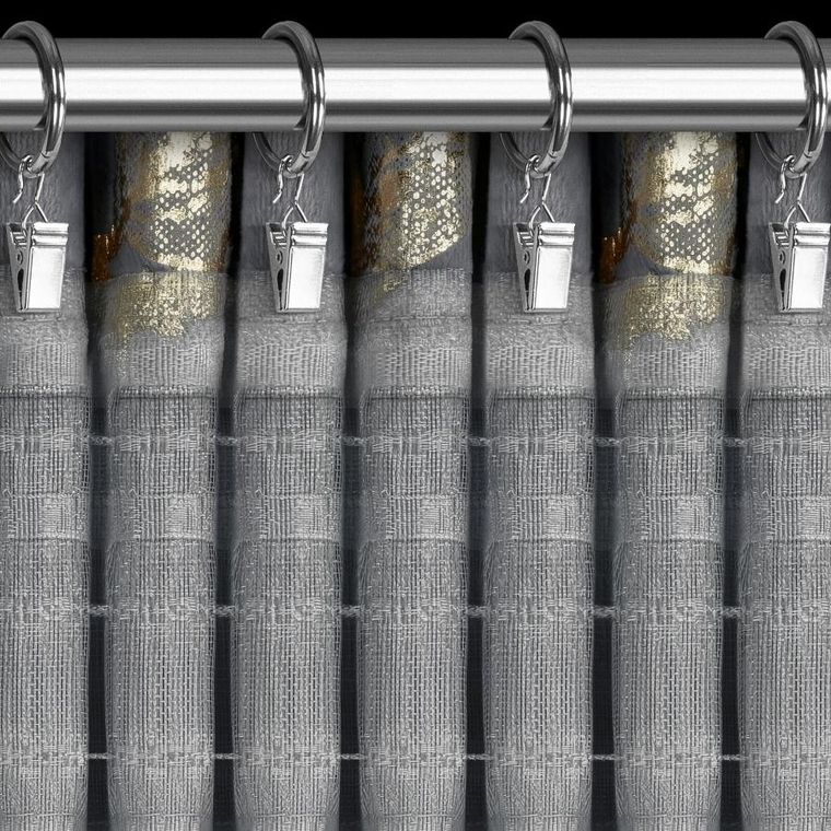 Eurofirany, zasłona gotowa, Celia, na taśmie, 140-270 cm, stalowy