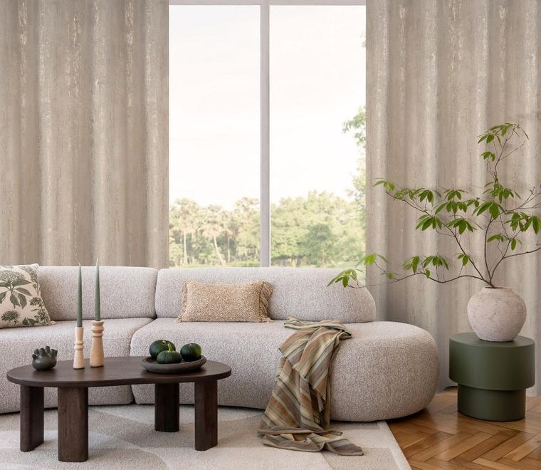 Eurofirany, zasłona gotowa, Dara, 140-250 cm, ciemnobeżowy