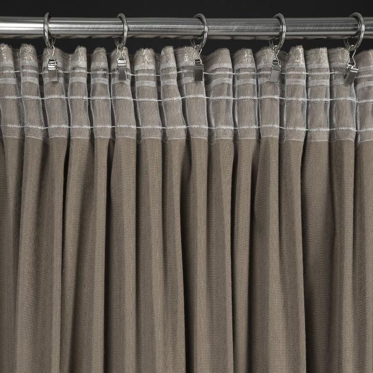 Eurofirany, zasłona gotowa, Ingrid, na taśmie, 140-270 cm, brązowy