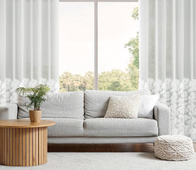 Eurofirany, zasłona gotowa, Jasmin, 140-250 cm, biały