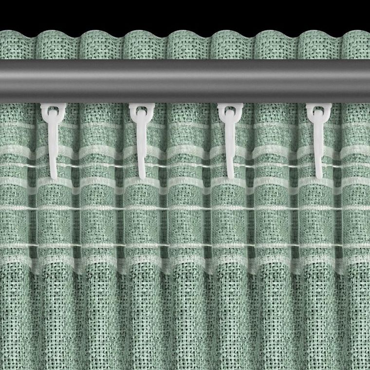 Eurofirany, zasłona gotowa, Jula2, na taśmie, 140-270 cm, ciemnozielony
