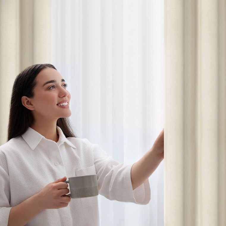 Eurofirany, zasłona gotowa, Nerisa, 140-250 cm, ciemnokremowy