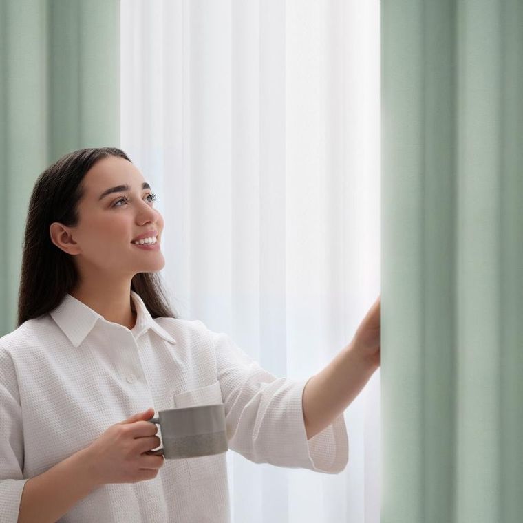 Eurofirany, zasłona gotowa, Nerisa, 140-250 cm, miętowy