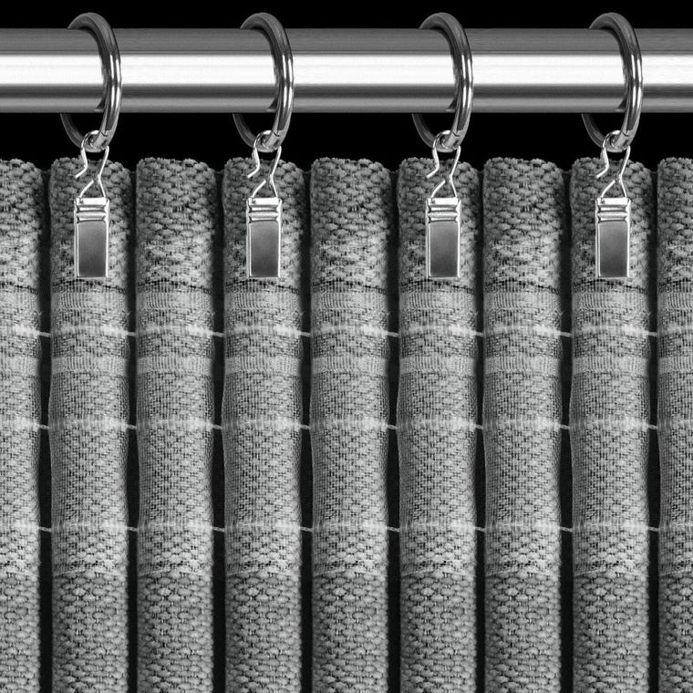 Eurofirany, zasłona gotowa, Neska, na taśmie, 140-270 cm, stalowy