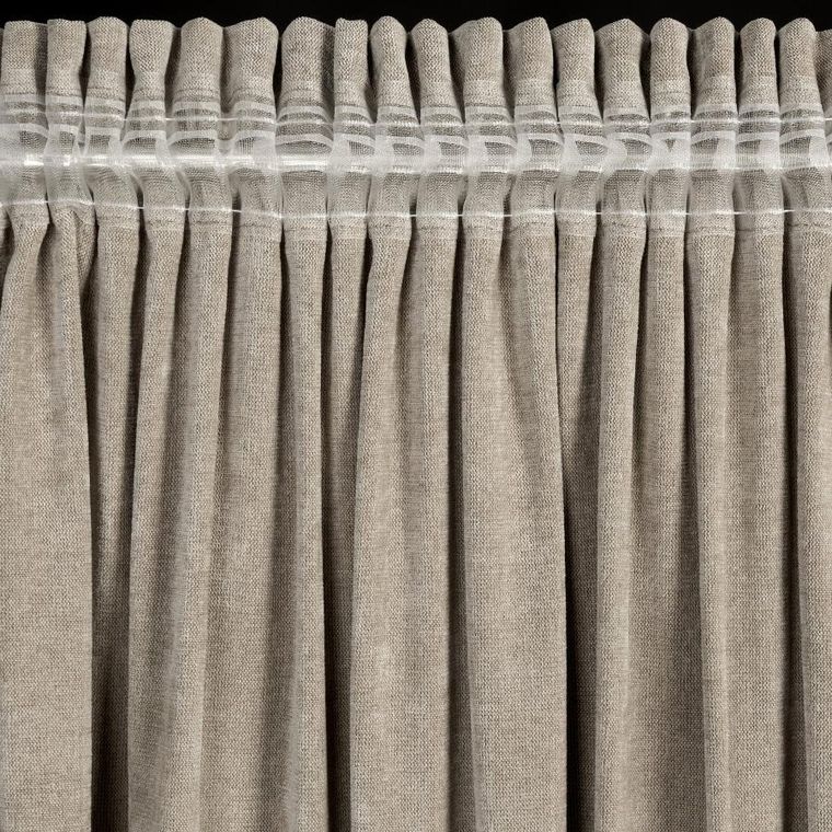 Eurofirany, zasłona gotowa, Nilo, na taśmie, 140-270 cm, ciemnobeżowy