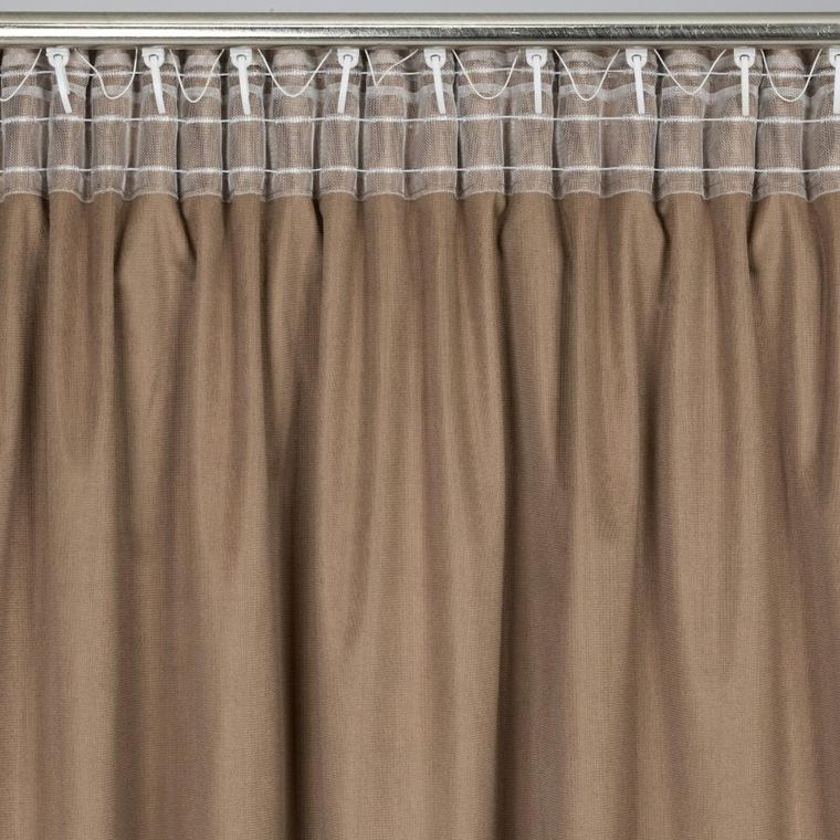 Eurofirany, zasłona gotowa, Raja, na taśmie, 140-270 cm, brązowy