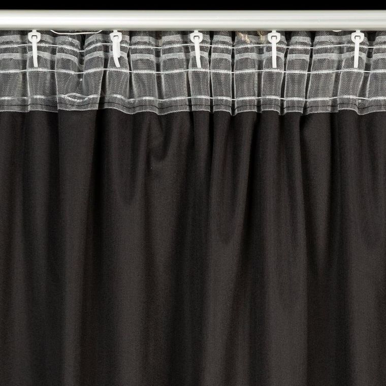 Eurofirany, zasłona gotowa, Raja, na taśmie, 140-270 cm, czarny