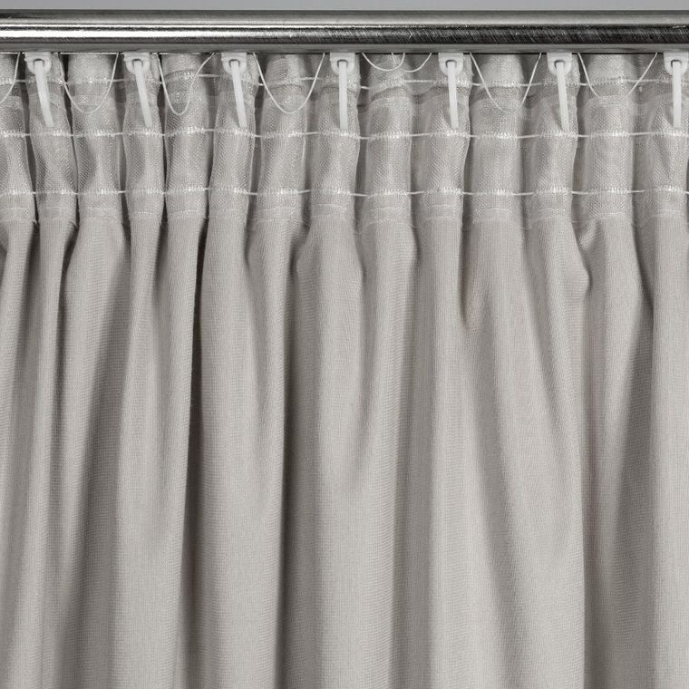 Eurofirany, zasłona gotowa, Raja, na taśmie, 140-270 cm, stalowy