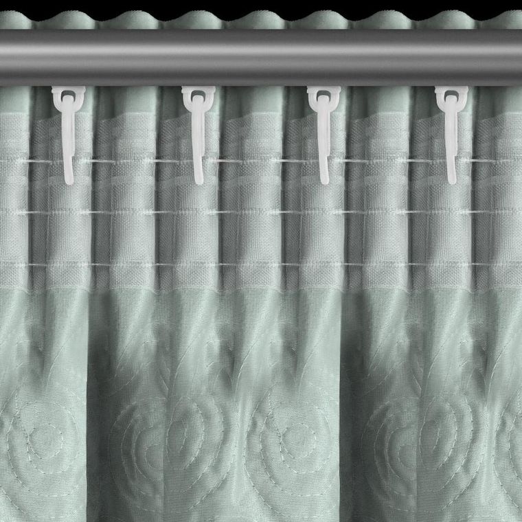 Eurofirany, zasłona gotowa, Roses, na taśmie, 140-270 cm, miętowy