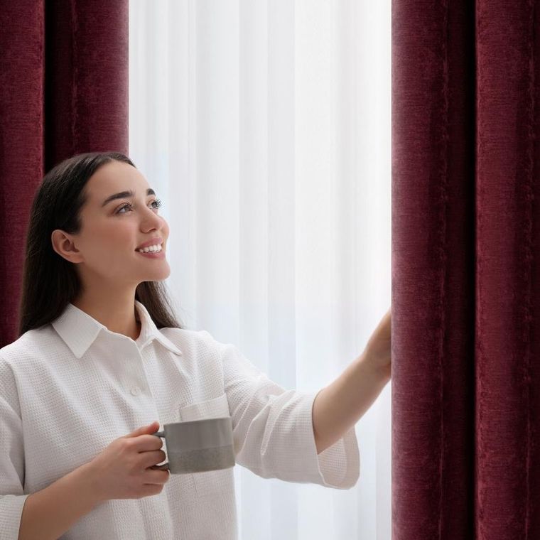 Eurofirany, zasłona gotowa, Vani, 140-250 cm, bordowy