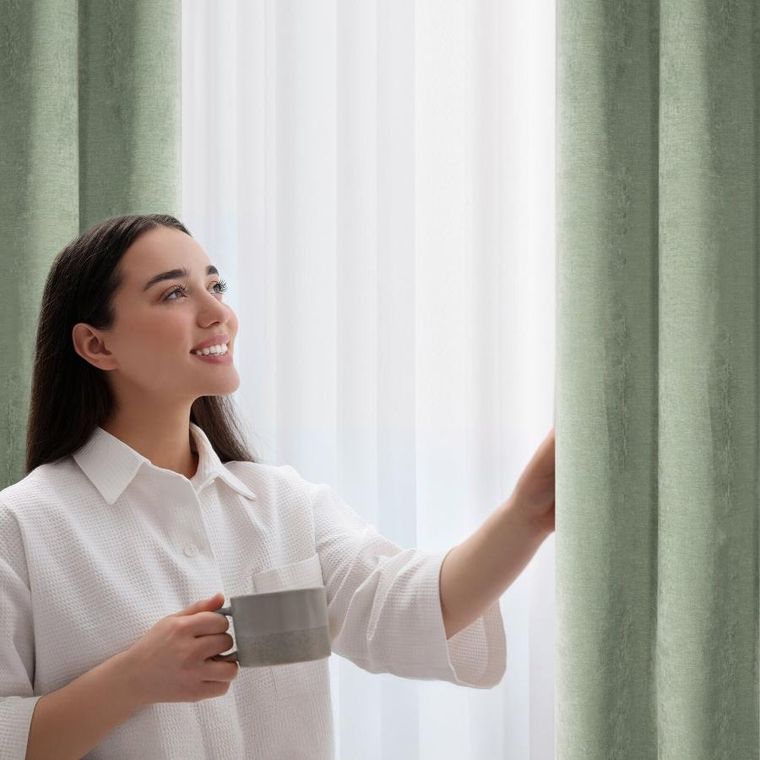 Eurofirany, zasłona gotowa, Vani, 140-250 cm, ciemnomiętowy