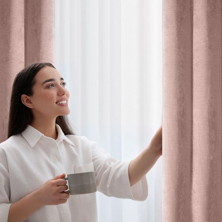 Eurofirany, zasłona gotowa, Vani, 140-250 cm, pudrowy