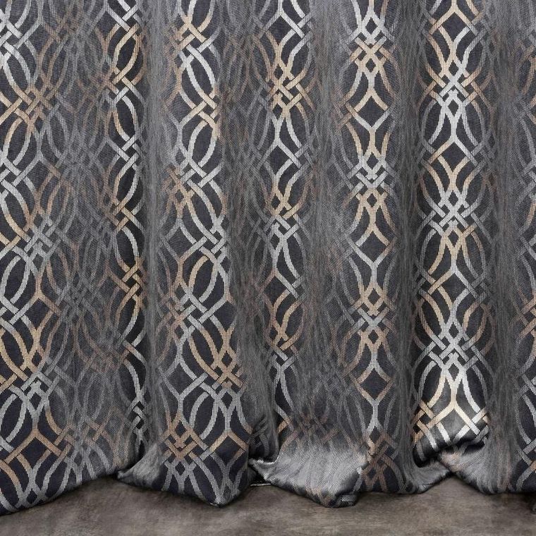 Eurofirany, zasłona zaciemniająca gotowa, Areta, 140-250 cm, stalowy