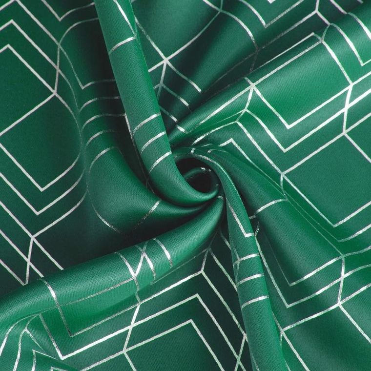 Eurofirany, zasłona zaciemniająca gotowa, D91 Poli, 140-250 cm, zielony