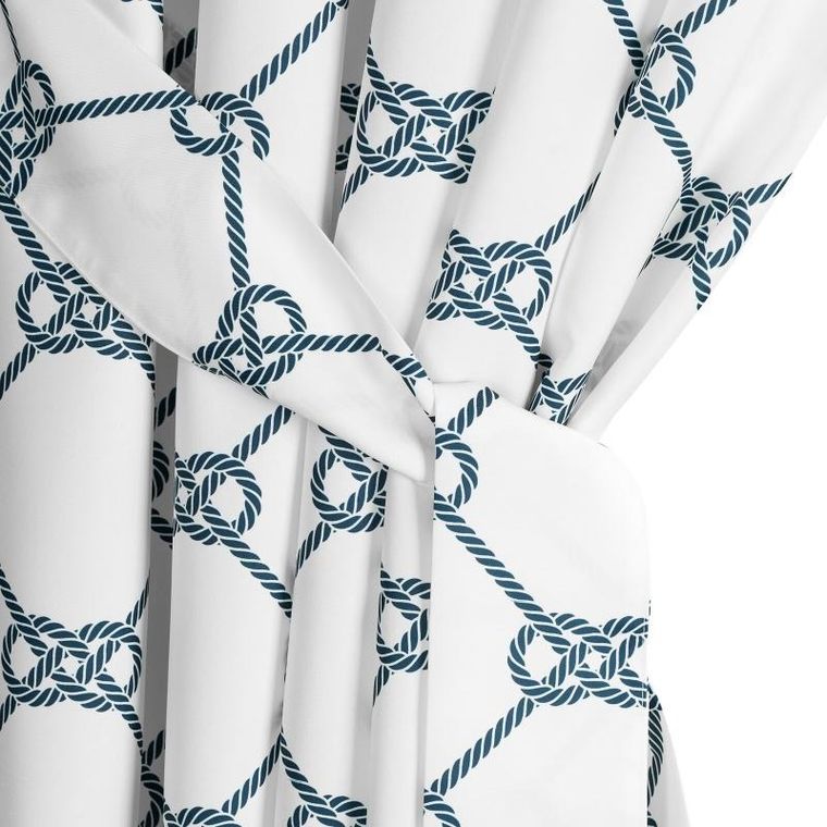 Eurofirany, zasłona zaciemniająca gotowa, Garden, na szelkach, 155-220 cm, biały