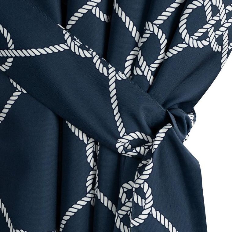 Eurofirany, zasłona zaciemniająca gotowa, Garden, na szelkach, 155-220 cm, granatowy