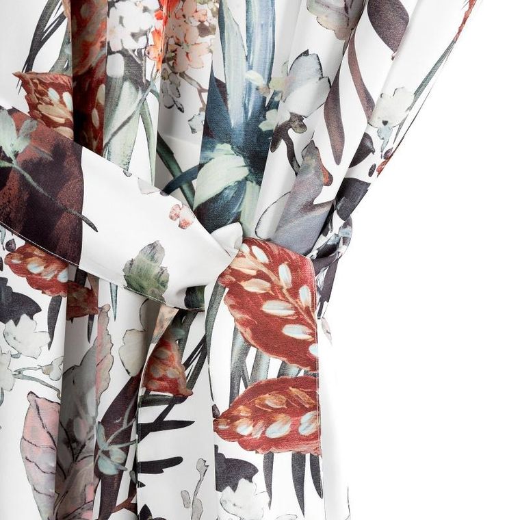 Eurofirany, zasłona zaciemniająca gotowa, Garden, na taśmie, 155-200 cm, biały