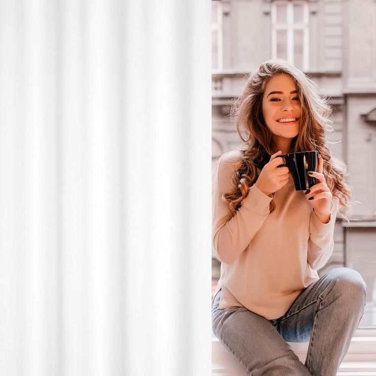 Eurofirany, zasłona zaciemniająca gotowa, Logan, 140-175 cm, biały