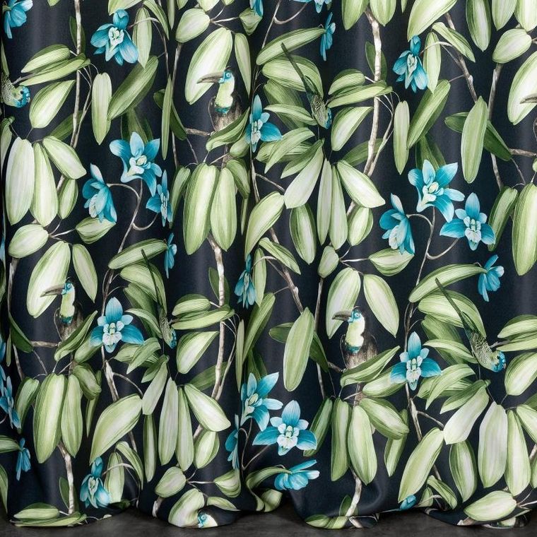 Eurofirany, zasłona zaciemniająca gotowa, Loni, 140-250 cm, czarny