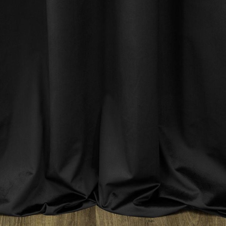 Eurofirany, zasłona zaciemniająca gotowa, Sibel, na taśmie, 140-270 cm, czarny