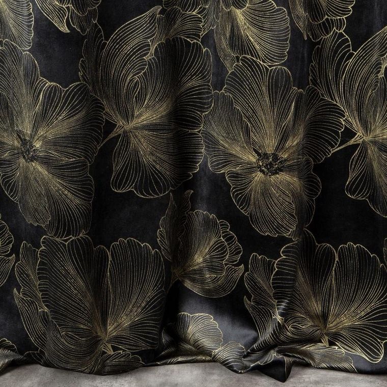 Eurofirany, zasłona zaciemniająca gotowa, Stella, 140-250 cm, czarny