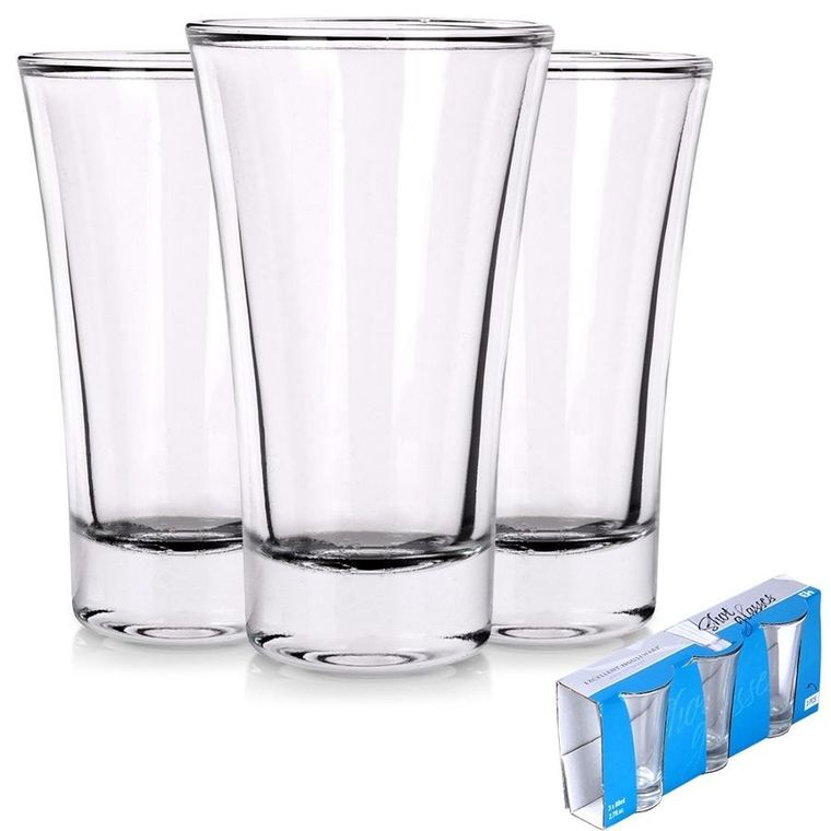 Excellent Houseware, kieliszki do wódki szklane, 60 ml, 3 szt.
