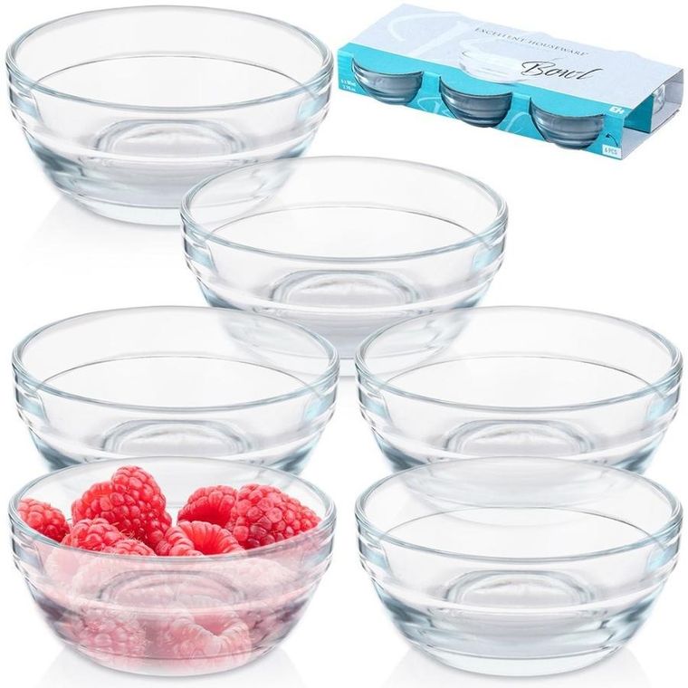Excellent Houseware, miseczki szklane, 7,5 cm, 80 ml, 6 szt.