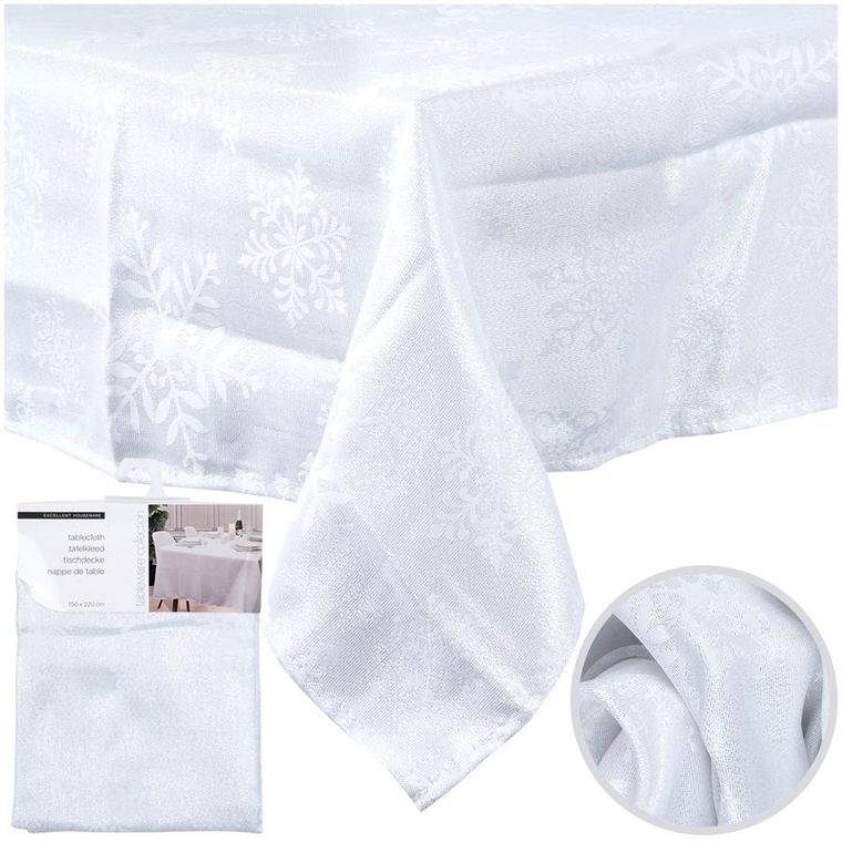 Excellent Houseware, obrus świąteczny plamoodporny, 220-150 cm
