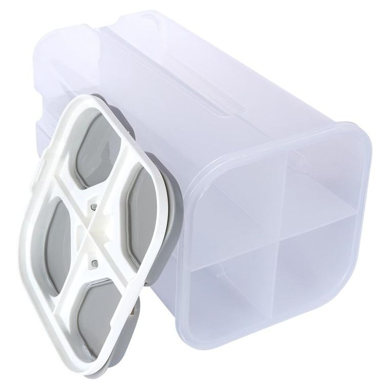 Excellent Houseware, pojemnik na produkty sypkie z dozownikiem dzielony, 2,4 l