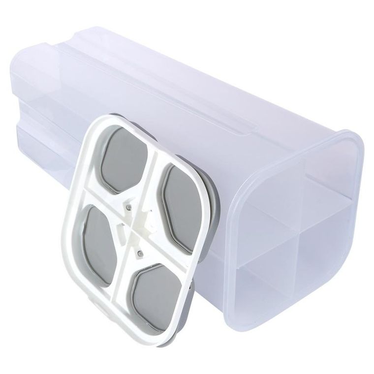 Excellent Houseware, pojemnik na produkty sypkie z dozownikiem dzielony, 3 l