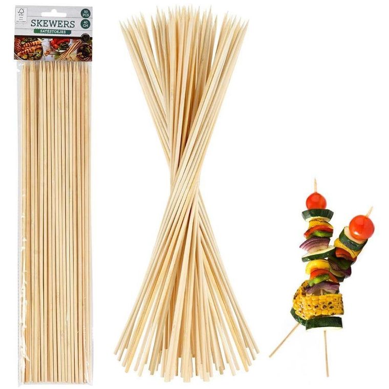 Excellent Houseware, wykałaczki drewniane, 50 szt., 40 cm