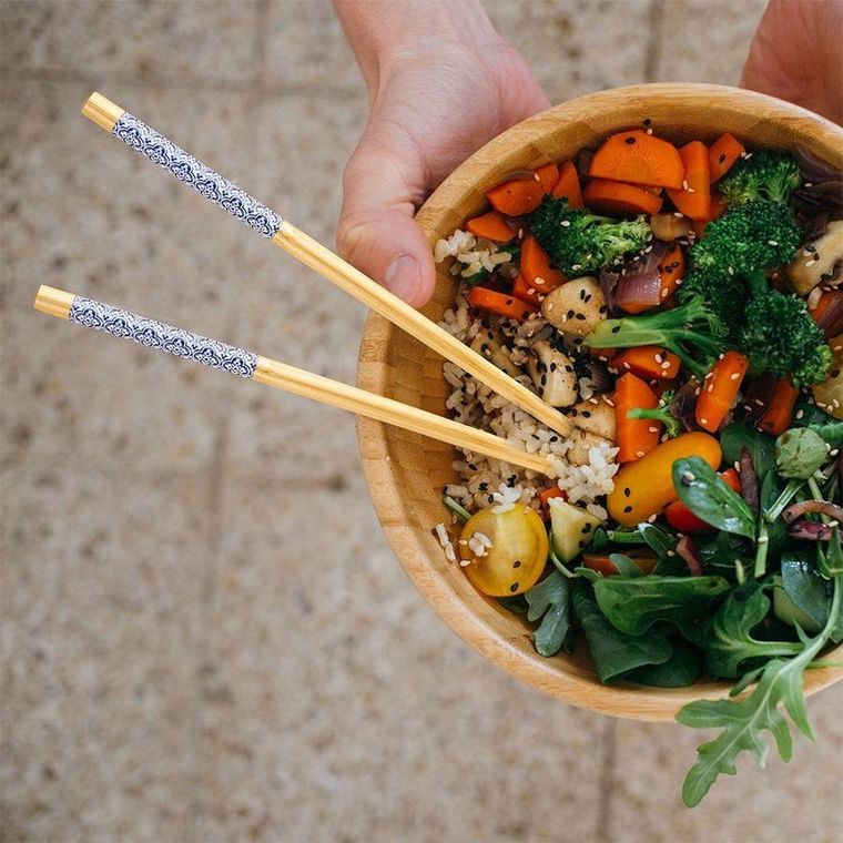 Excellent Houseware, zestaw, pałeczki bambusowe do sushi, 8 szt., 24 cm