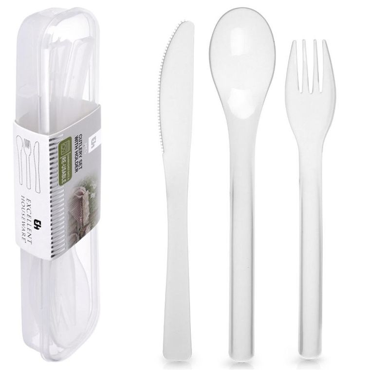 Excellent Houseware, zestaw sztućców plastikowy, 4 elementy