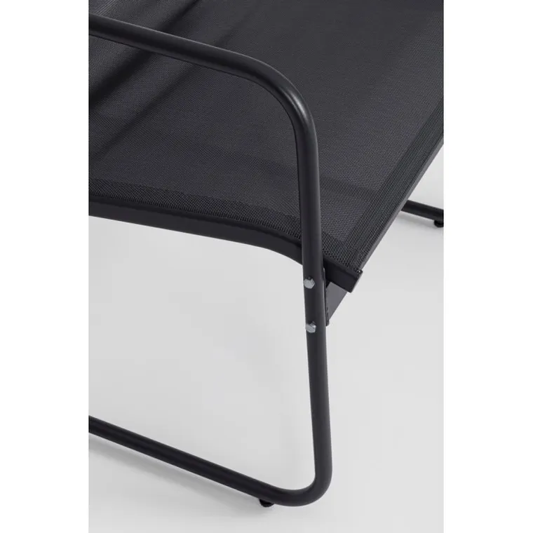 Extralink, Black Forest, zestaw mebli ogrodowych: 2 x krzesła + leżanka + stolik rozkładany, czarny