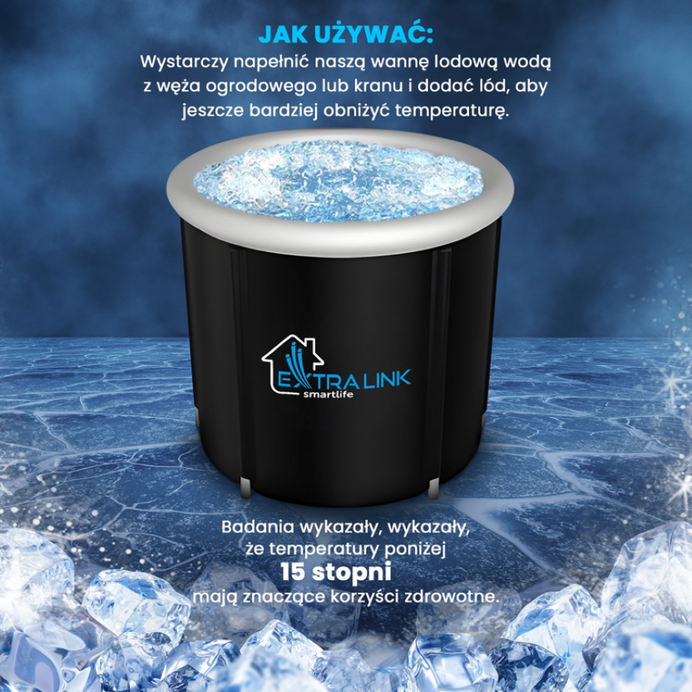 Extralink, Ice Bath Bathtube, wanna składana do morsowania