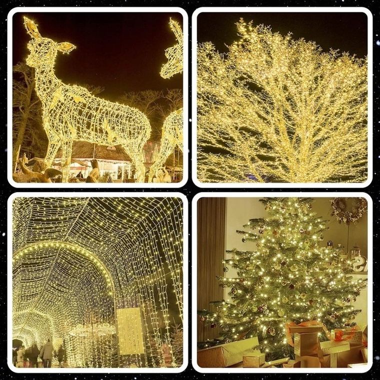 Extralink, lampki choinkowe, świąteczne, 10,5m, 100 LED, ciepłe, białe, na baterie