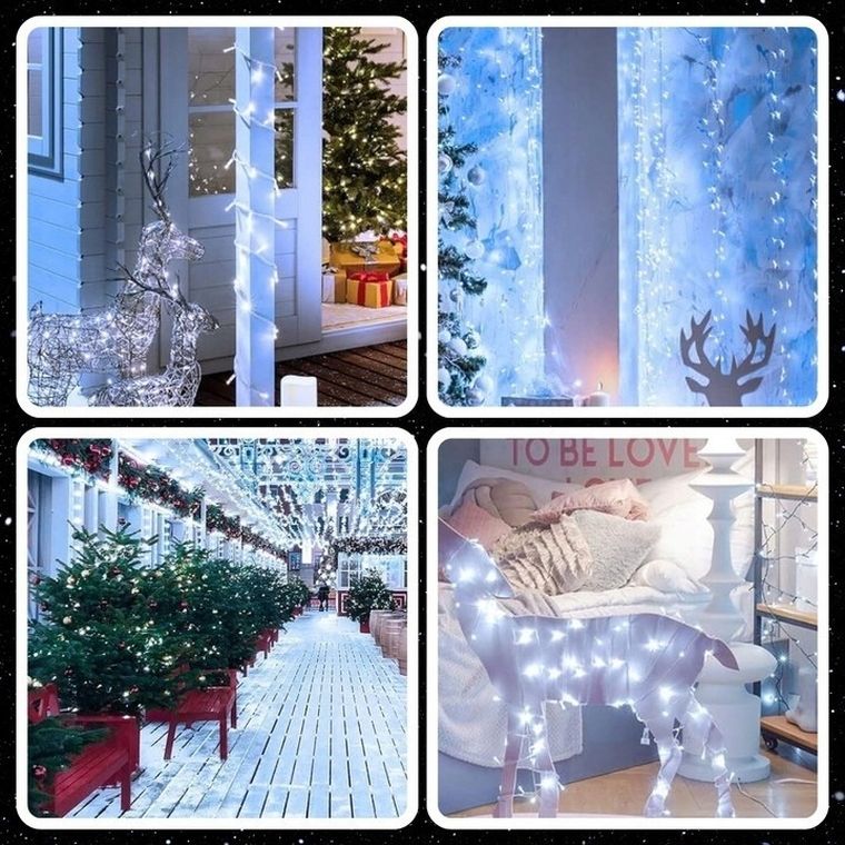 Extralink, lampki choinkowe, świąteczne, 10m, 100 LED, białe, zimne, zewnętrzne, wewnętrzne, na baterie