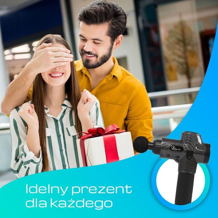 Extralink Massage Gun Pro, pistolet do masażu, 3800 RPM, 6 końcówek