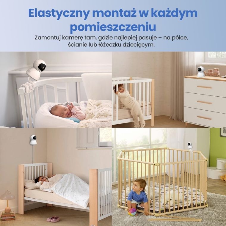 Extralink, Reya, MO570, niania elektroniczna z monitorem, obracana, 5 cali