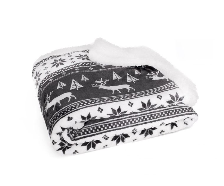 Faro, Saco, puszysty koc w worku prezentowym, popielaty, 127-152 cm