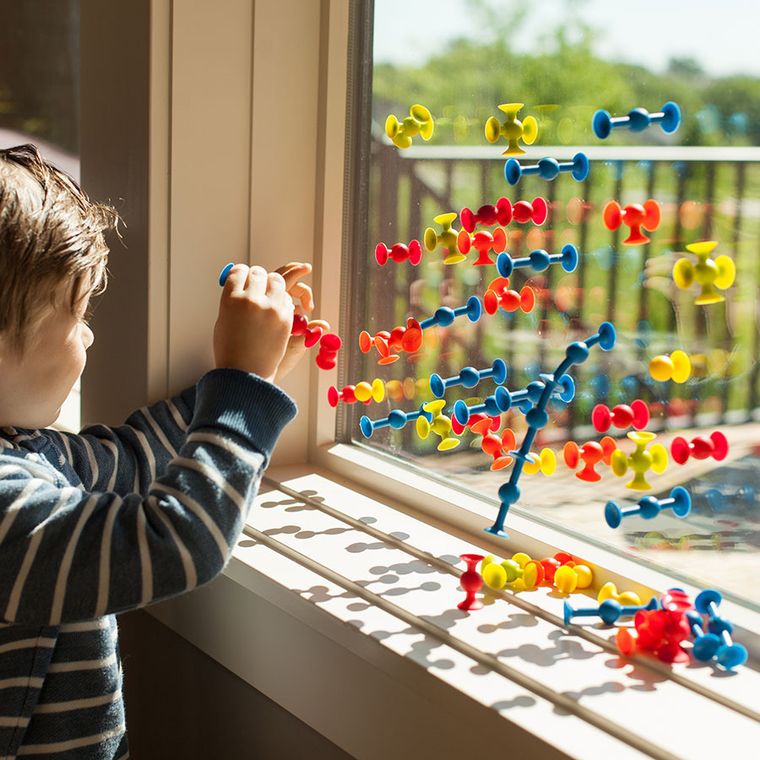 Fat Brain Toy Co. Squigz, mini przyssawki, silikonowe klocki, 75 elementów