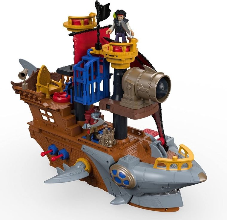 Fisher-Price, Imaginext, Rekin, Statek piracki, zestaw z figurkami