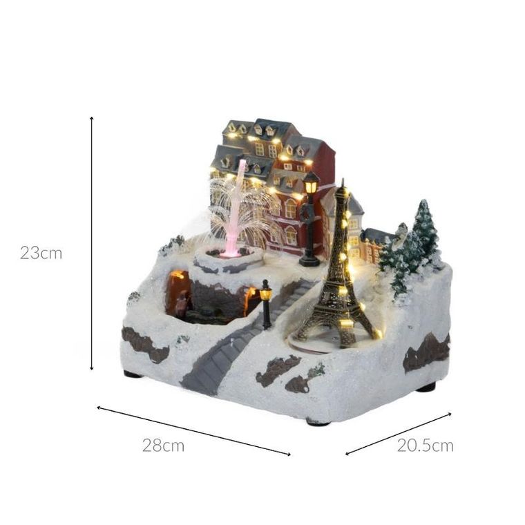 Fééric Lights And Christmas, ruchoma scenka zimowa z wieżą Eiffla