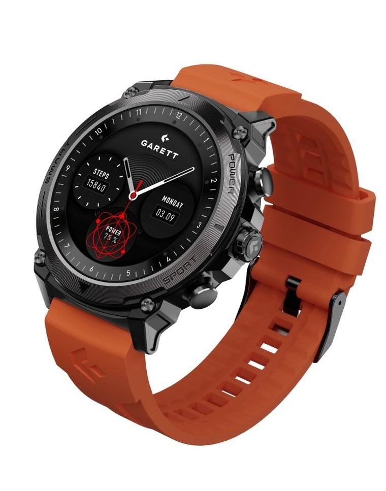 Garett, Atom, smartwatch czarny stalowy